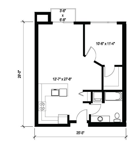 A black and white image of a floor plan for a house.